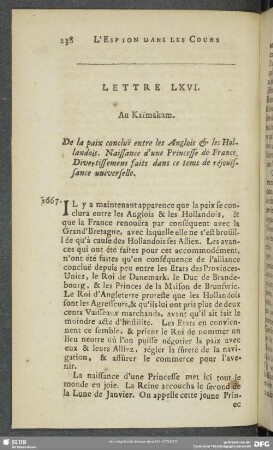 Lettre LXVI. Au Kaimakam