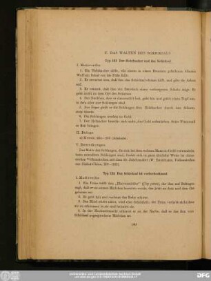 F. Das Walten Des Schicksals [Typ 123 - Typ 142]