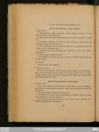 F. Das Walten Des Schicksals [Typ 123 - Typ 142]