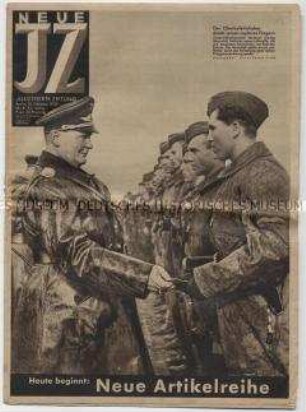 Wochenzeitschrift "Neue IZ" mit Titelbild von der Verleihung von Kriegsauszeichnungen an Flieger durch Göring