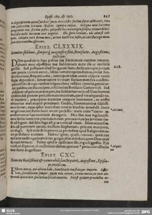 Epist. CLXXXIX. Domino sublimi, semperq[ue] magnifico filio, Bonifacio, Augustinus, Episcopus