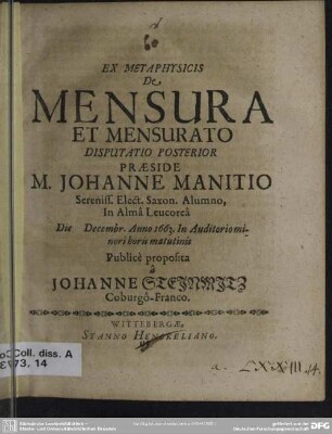 [2]: Disputatio posterior