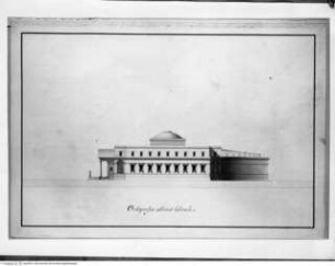 Gebäude für Kunstausstellungen, Aufriss der Seitenfront