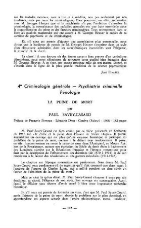 182-183, La peine de mort, par Paul Savey-Casard