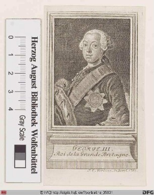 Bildnis Georg III. (Wilhelm Friedrich) (George William Frederick), König von Großbritannien u. Irland, Kurfürst (1815 König) von Hannover (reg. 1760-1820)
