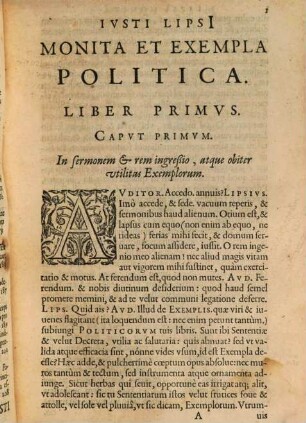 Ivsti Lipsi[i] Monita Et Exempla Politica Libri Dvo : Qui Virtvtes Et Vitia Principum spectant