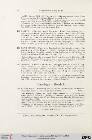 Genealogie - Heraldik (Nr. 128 - 133)