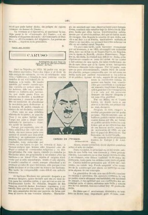 Caruso : Autobiografía del gran tenor italiano, escrita en 1910 para la revista "Música", de París.