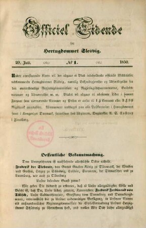 20. Juli-30. Decbr. = No. 1-35