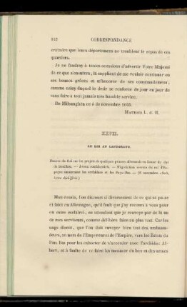 XXVII. Le Roi au Landgrave (6 novembre 1603)