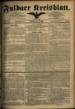 Ausgabe vom Dienstag, den 15. Mai 1906.