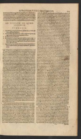 Ad Titulum III. Quod Legatorum.