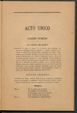 Cuadro primero. - La Cruz de Mayo
