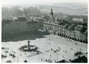 Marktplatz von Budweis, Tschechien, Böhmen und Mähren