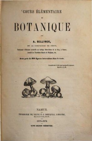 Cours élémentaire de Botanique : Avec près de 900 figures intercalées dans la texte