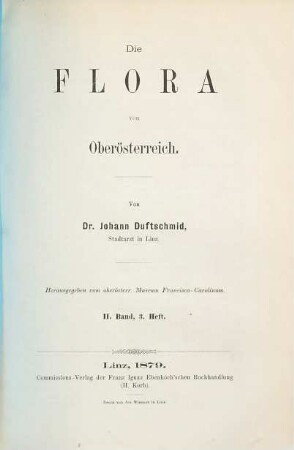 Die Flora von Oberösterreich. 2. Band