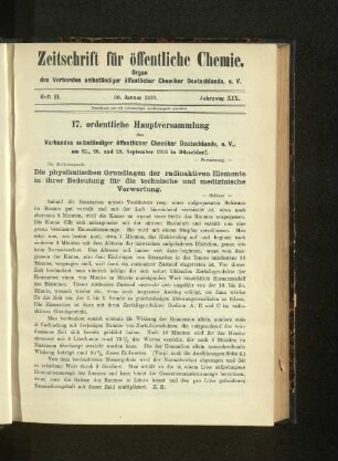 Heft II. 30. Januar 1913. Jahrgang XIX.