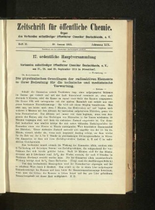 Heft II. 30. Januar 1913. Jahrgang XIX.