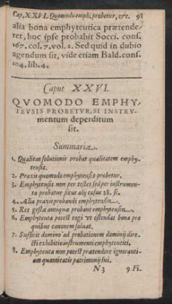 Caput XXVI. Quomodo Emphyteusis Probetur, Si Instrumentum deperditum sit.