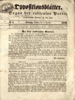 Oppositionsblätter. 1848