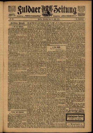 Dritte Ausgabe vom Samstag, den 13. Juli 1907.