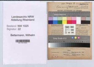 Entnazifizierung Wilhelm Bettermann , geb. 17.05.1902 (Elektromeister)