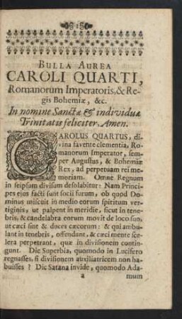 Bulla Aurea Caroli Quarti, Romanorum Imperatoris, & Regis Bohemiae, & c..