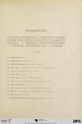 Antiquitäten (Nr. 301-759)