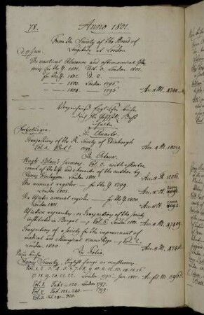 From the Society of the Board of Longitude at London. - Verzeichniß Englischer Bücher durch Hhn GehJstR. Best erhalten.