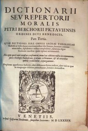 Dictionarium seu repertorium morale, 3