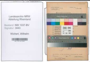 Entnazifizierung Wilhelm Wichert , geb. 05.07.1897 (Postbetriebsassistent)