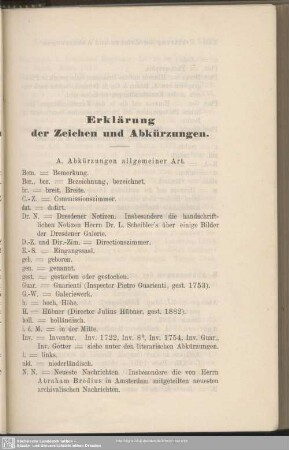 Erklärung der Zeichen und Abkürzungen