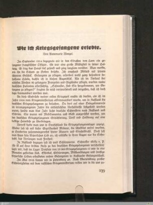 Wie ich Kriegsgefangene erlebte