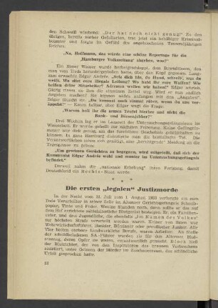 Die ersten "legalen" Justizmorde (August Lütgens und Genossen)