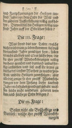 Die 111. Frage - Die 120. Frage