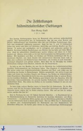 Die Feststellung frühmittelalterlicher Siedlungen.