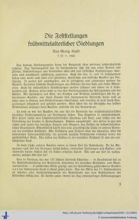 Die Feststellung frühmittelalterlicher Siedlungen.