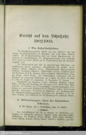 I. Schulbehörden