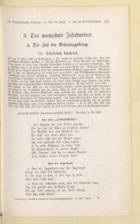 D. Das neunzehnte Jahrhundert