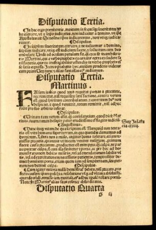 Disputatio Tertia.