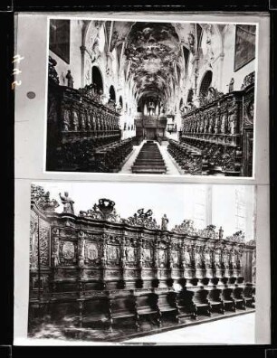 Klosterkirche; Chorgestühl, Südseite und Inneres nach Westen