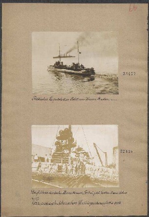 Türkisches Torpedoboot in Fahrt zum Kreuzer Breslau