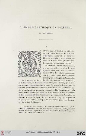 2. Pér. 15.1877: L' imagerie satirique en Hollande au XVIIIe siècle
