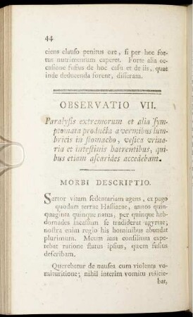 Observatio VII. - Observatio XII.