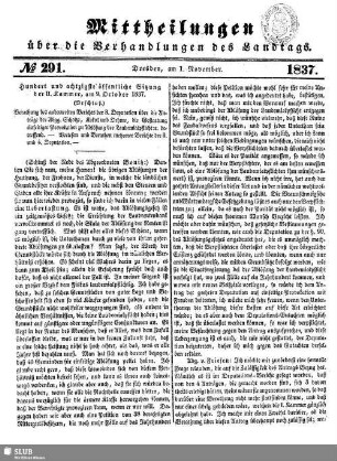 1837,Nov./Dez.: Mittheilungen über die Verhandlungen des Landtags im Königreiche Sachsen