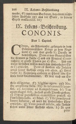 IX. Lebens-Beschreibung Cononis
