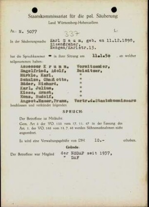 Saum, Karl