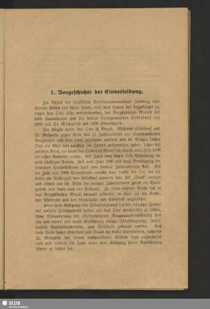 1. Vorgeschichte der Einverleibung