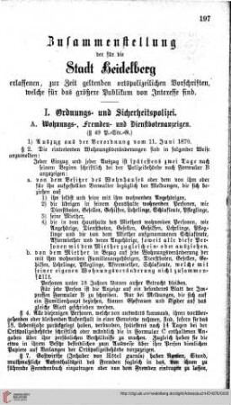 Ortspolizeiliche Vorschriften, Ordnungs= und Sicherheits=Polizei
