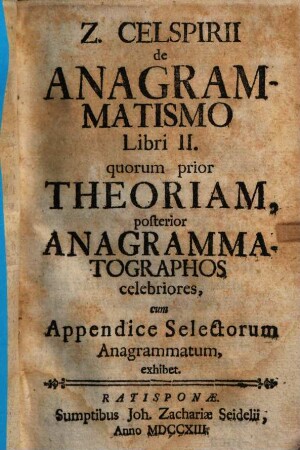 De Anagrammatismo : libri II.